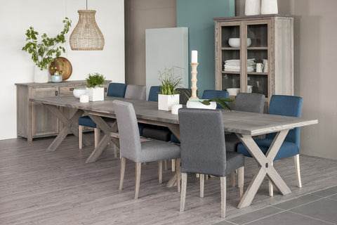 Ancona Ash Dining Table extending 4cm thick framed top