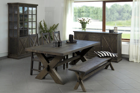 Ancona Ash Dining Table 6cm thick plank top