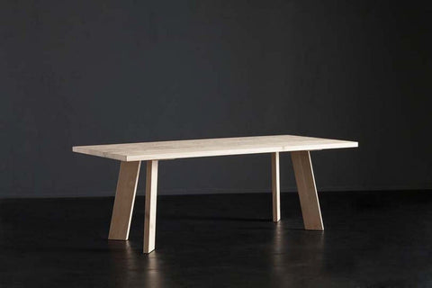 Designer Bassano Oak - Via Range with wooden legs - Rectangular Dining table - 4cm thick smooth table - optional extensions - sizes from 160cm - 400cm