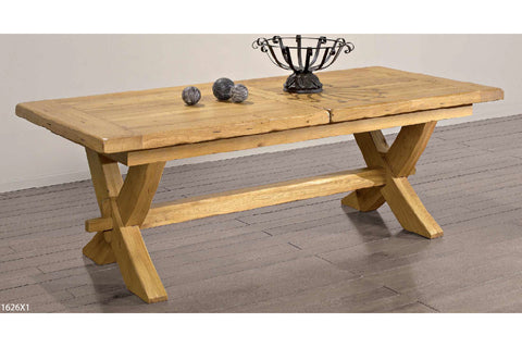 Extending French Mountain Oak Monastery Table - X leg
