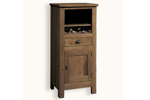 French Mountain Oak - Alpine Range Cabinet - low with cupboard and winerack