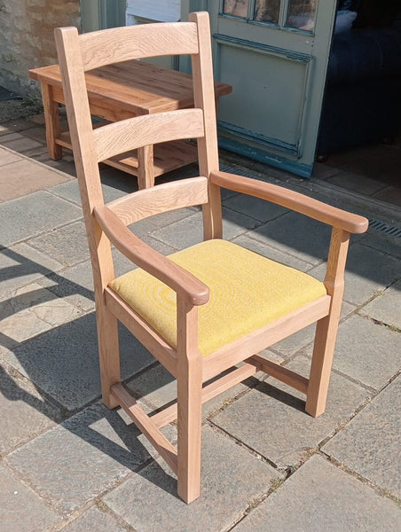 French Country Oak -  Dining Carver Chair - upholstered version available