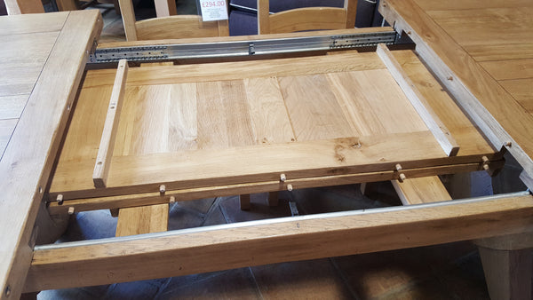 Extending French Mountain Oak Monastery Table - X leg