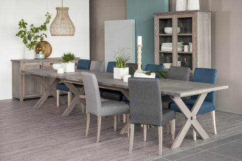 Ancona  Ash Dining Table extending 4cm thick framed top