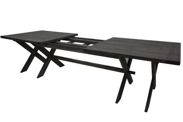 Designer Ash - Ancona Range Dining table 4cm thick extending from 180cm up to 500cm long - with X Leg - central extensions