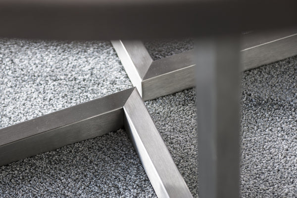 Designer Ash - Ancona Range Round Coffee Table - 3cm thick -  Stee lLeg