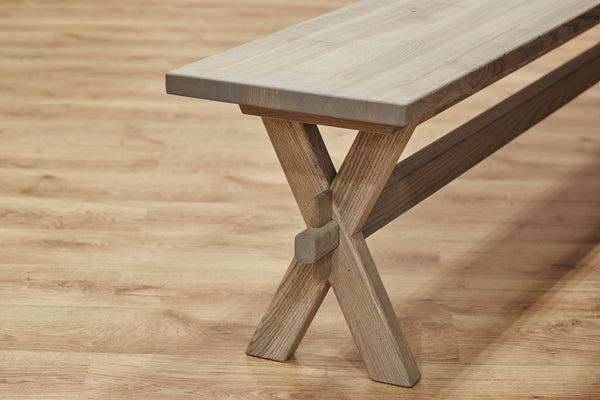 Designer Ash - Ancona Range Seating - Dining Bench - 3cm thick -  X Leg
