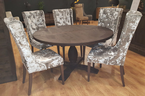 Ancona Ash Extending Round Pedestal Table
