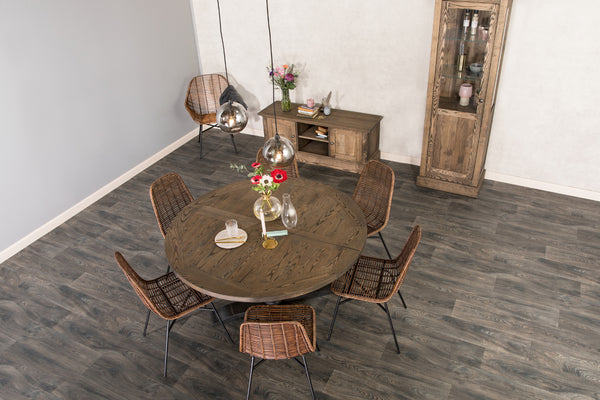 Ancona Ash Extending Round Pedestal Table