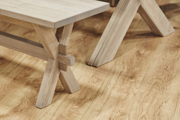 Designer Ash - Ancona Range Seating - Dining Bench - 3cm thick -  X Leg