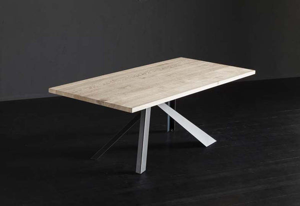 Designer Bassano Oak - Spider Range Rectangular Dining table - 4cm thick smooth table - optional extensions - sizes from 180cm - 400cm