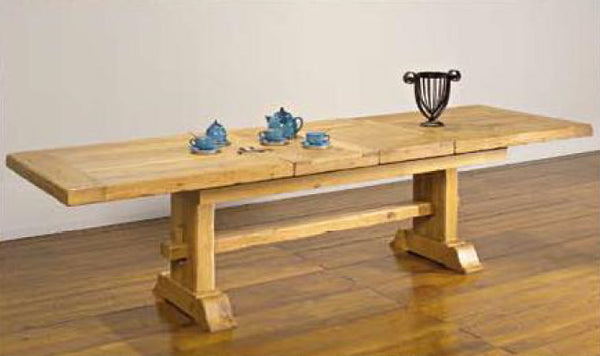 Extending French Mountain Oak Monastery Table - Beam leg