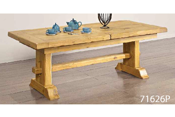 Extending French Mountain Oak Monastery Table - Beam leg