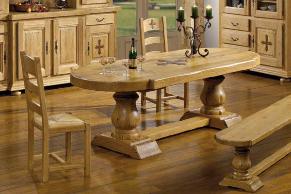 French Mountain Oak Plank Top Monastery Table - Chateau