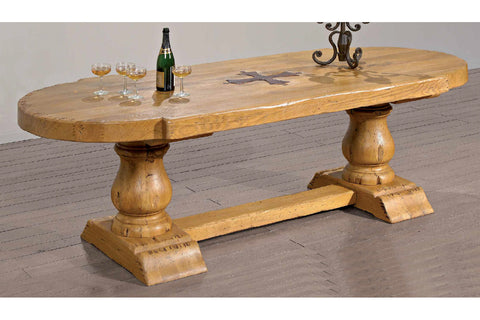 French Mountain Oak Plank Top Monastery Table - Chateau