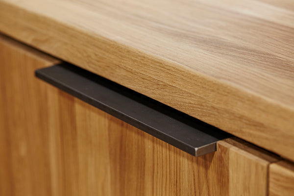 Designer Oak Stone Range Sideboard - 3 door