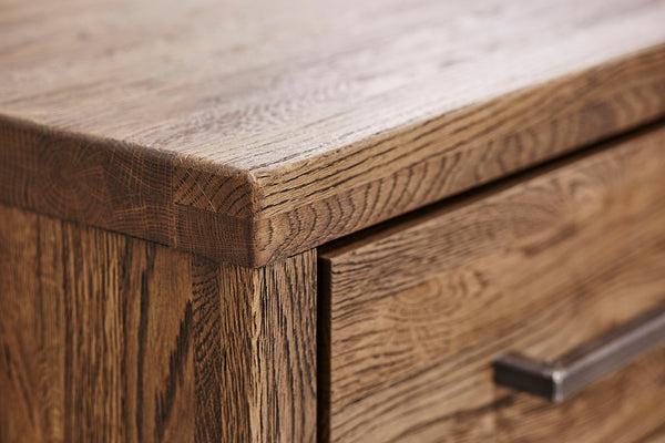 Designer Oak Stone Range Sideboard - 4 drawer - 1 door