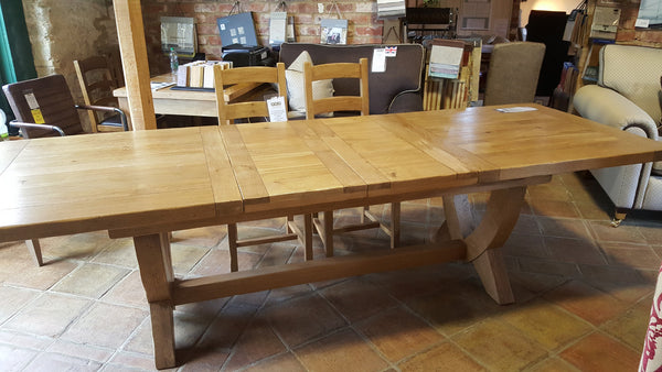 Extending French Mountain Oak Monastery Table - V leg