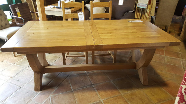 Extending French Mountain Oak Monastery Table - V leg
