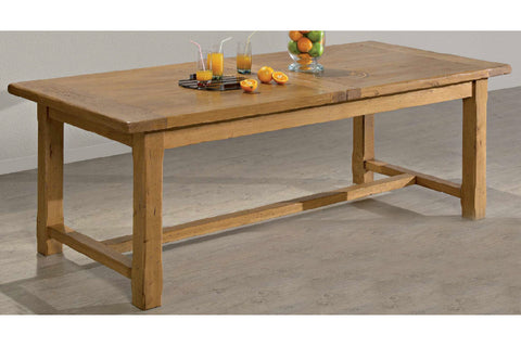 Farmhouse French Mountain Oak Centrally Extending Table - With Footrail