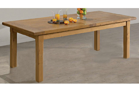 Farmhouse French Mountain Oak Centrally Extending Table - With no footrail