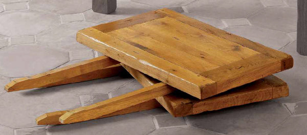 Farmhouse French Mountain Oak Table with drawers - Optional end leaves with barn legs