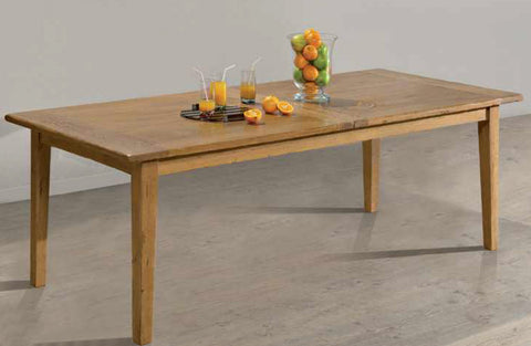 Farmhouse French Mountain Oak Centrally Extending Table - lightweight 2.8cm top - tapered leg
