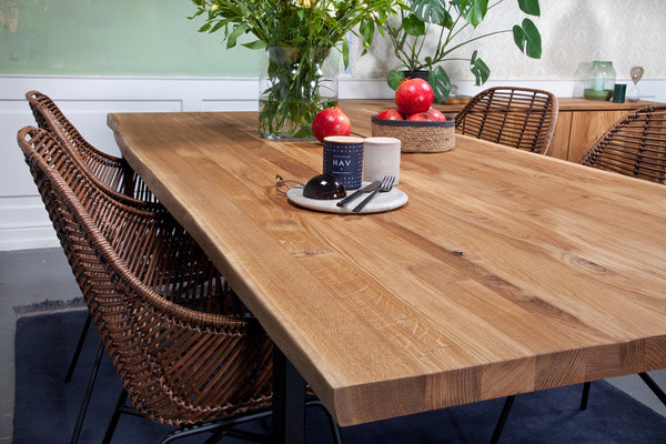 Forest Oak Table top with natural edge and smooth C4 oiled top