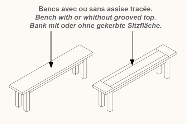 French Mountain Oak - Bench - Alpine Rustic Range - 6 sizes