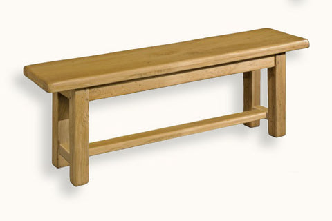 French Mountain Oak - Bench - farmhouse with square legs and crossbar - 6 sizes