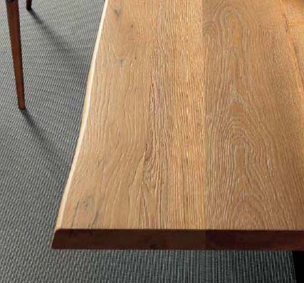 Designer Bassano Oak - Ferro Range Rectangular Dining table - 4.5cm thick natural surface table with natural edge - optional extensions - sizes from 180cm - 400cm