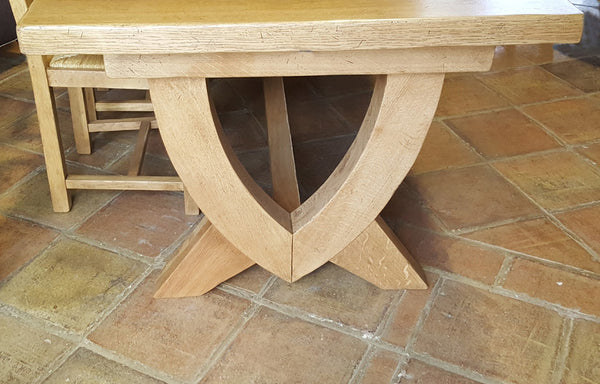 Extending French Mountain Oak Monastery Table - V leg