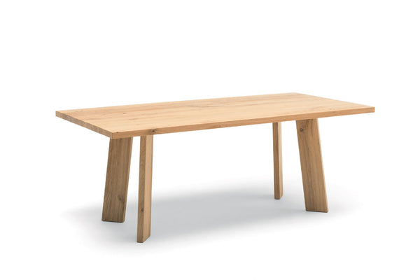 Designer Bassano Oak - Via Range with steel legs - Rectangular Dining table - 4cm thick smooth table - optional extensions - sizes from 160cm - 400cm