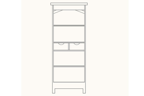 French Mountain Oak - Alpine Range Bookcase - narrow and tall