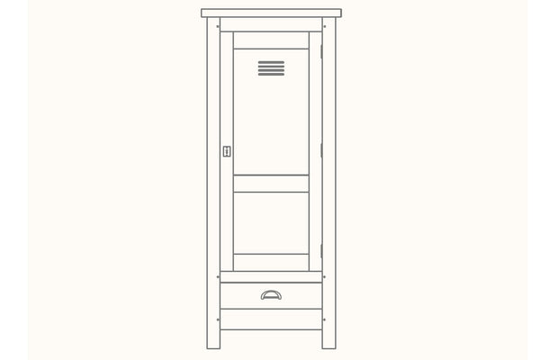 French Mountain Oak - Alpine Range Cabinet - narrow and tall