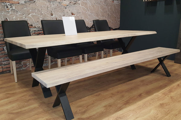 Stone Bench Steel X Leg 10 x 2cm