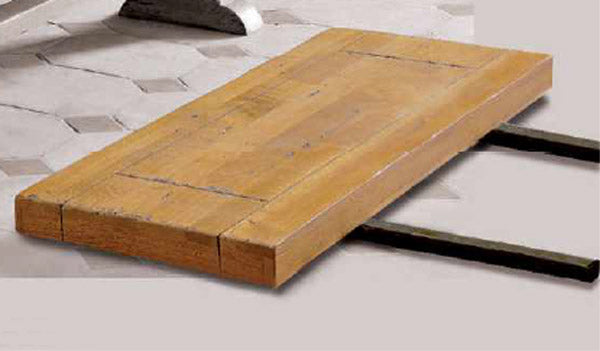 End Extending French Mountain Oak 7cm thick Framed Top Monastery Table - Beam leg