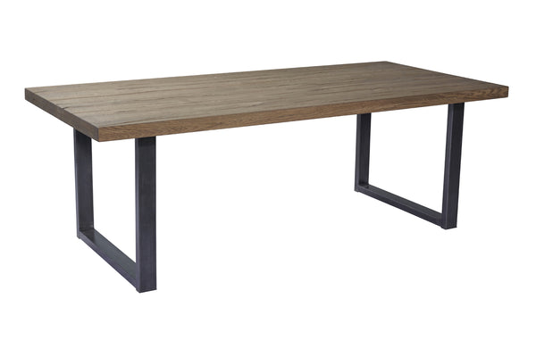 Designer Oak - Stone Range Dining table - 6cm thick - Industrial Leg - optional extensions