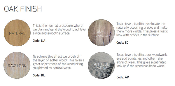 Designer Oak Stone Range Sideboard - 4 drawer - 1 door